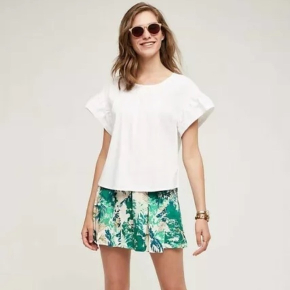 Anthropologie Elevenses green Kadu shorts skort - Picture 2 of 9